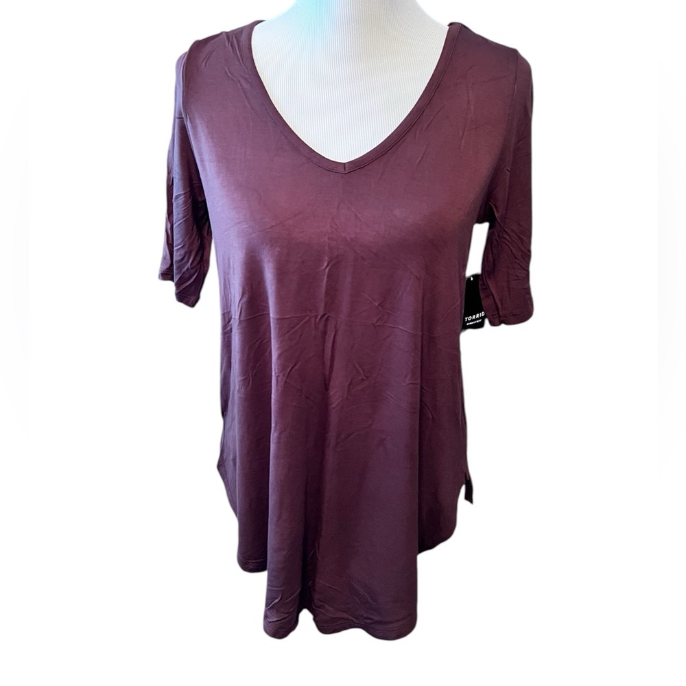 NWT Torrid Super Soft Knits Maroon Quarter Length Sleeves Size 00